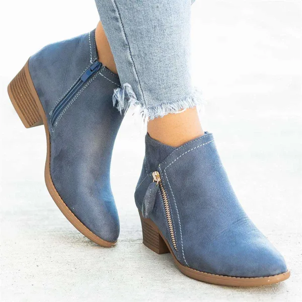 ankle boots, low heels boots